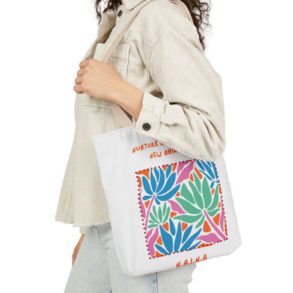 Personalized Initial Quote Colorful Momentum Canvas Tote Custom Name