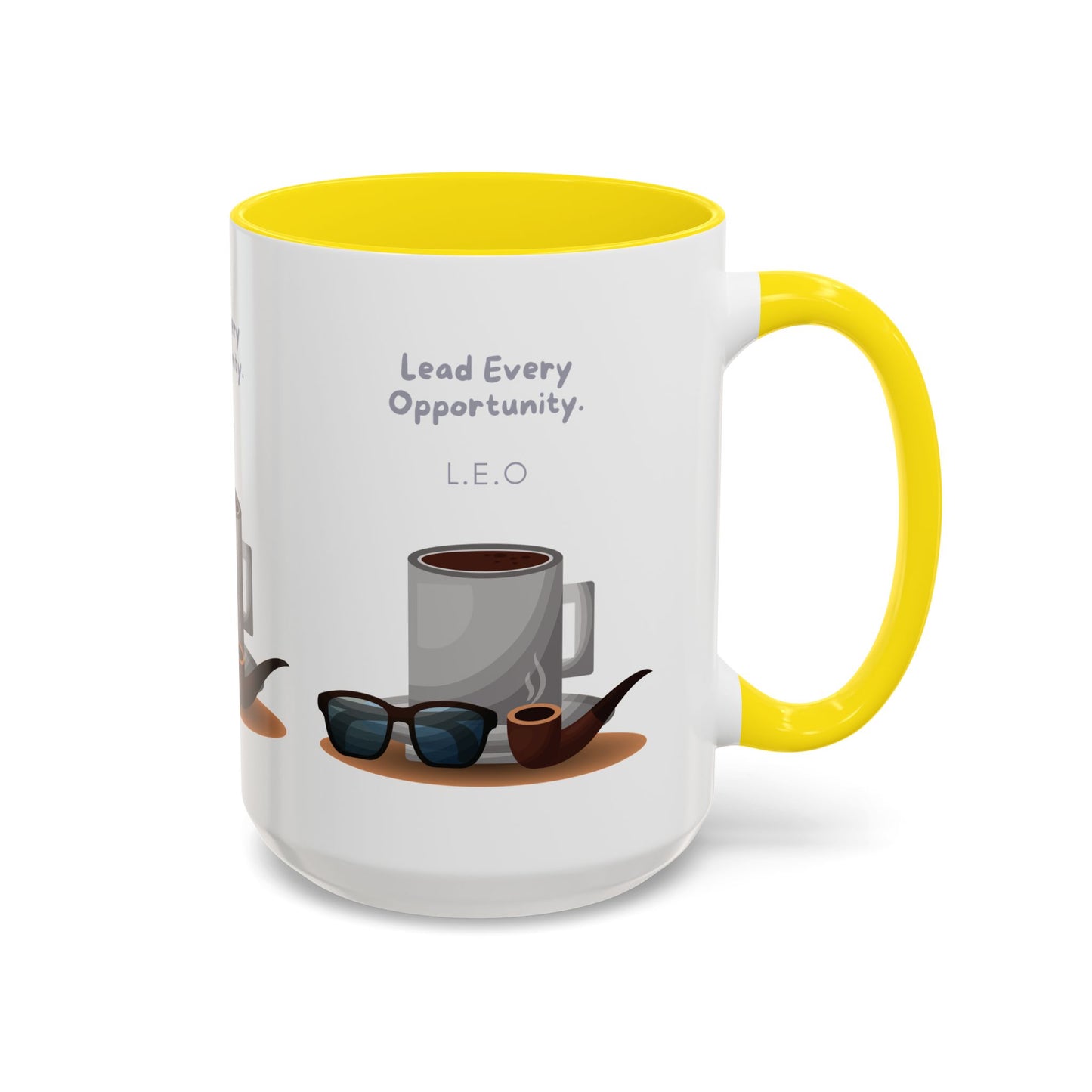 Personalized Initial Coffee and Sunglasses Accent Coffee Mug