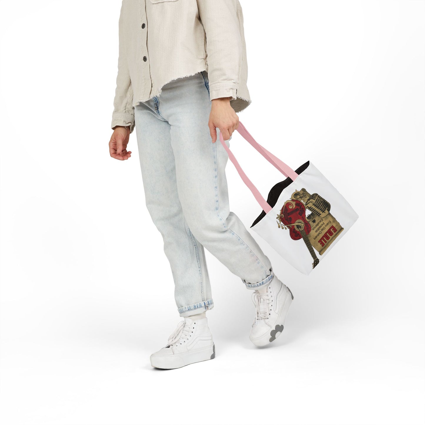 Personalized Initial Quote Guitar Canvas Tote Custom Name