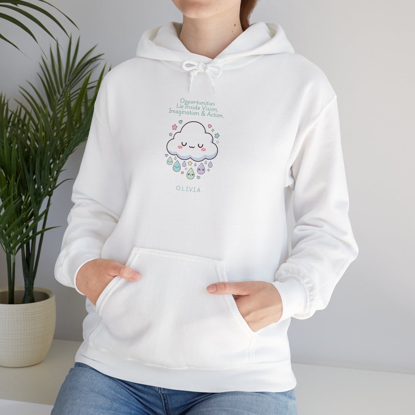 Personalized Cute Kawaii Cloud Hooded Sweatshirt