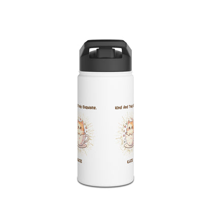 Personalized Initial Quote Exquisite Cat Stainless Steel Water Bottle