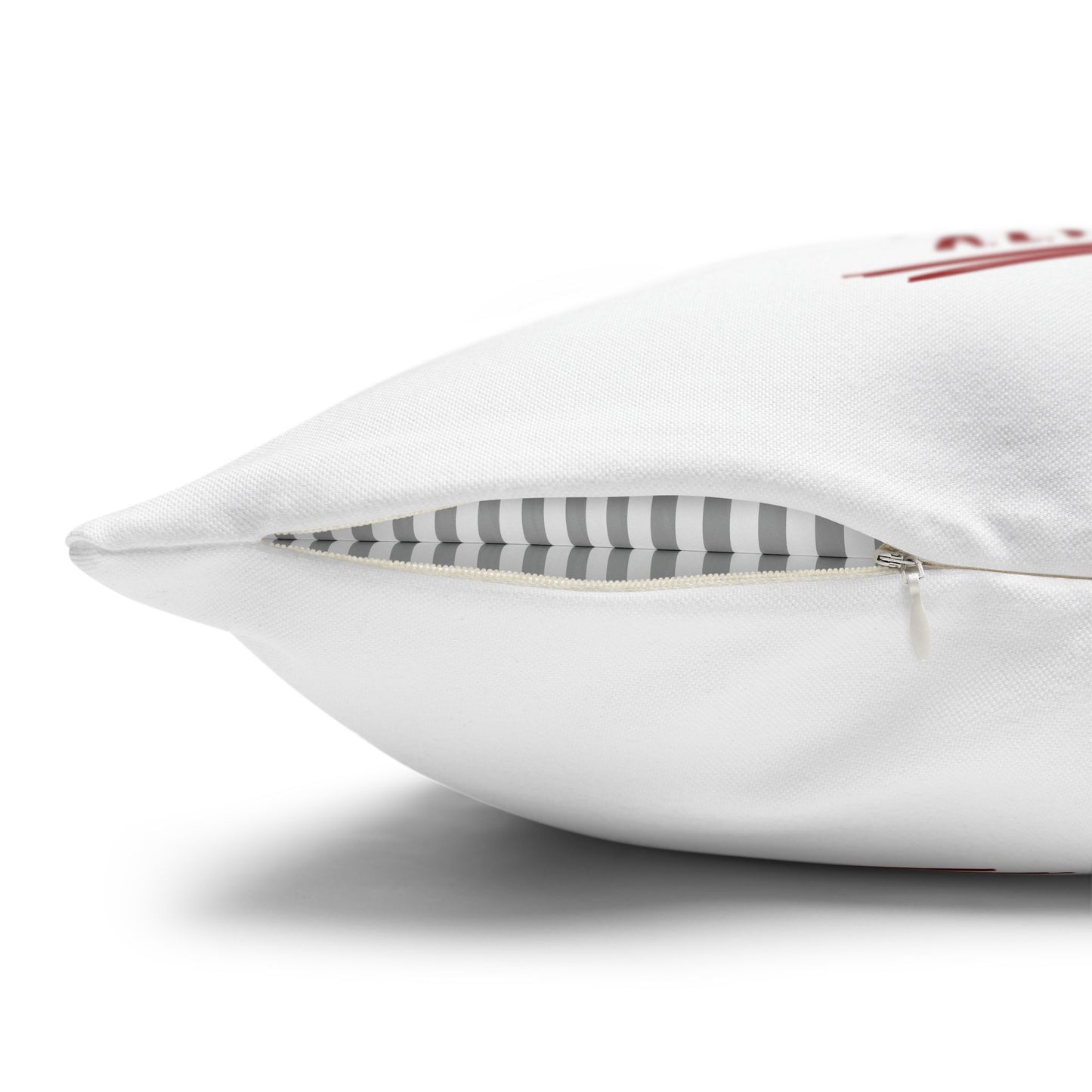 Personalized Initial Quote Smile Split Skull — Custom Sayings on Square Poly Canvas Pillowcase