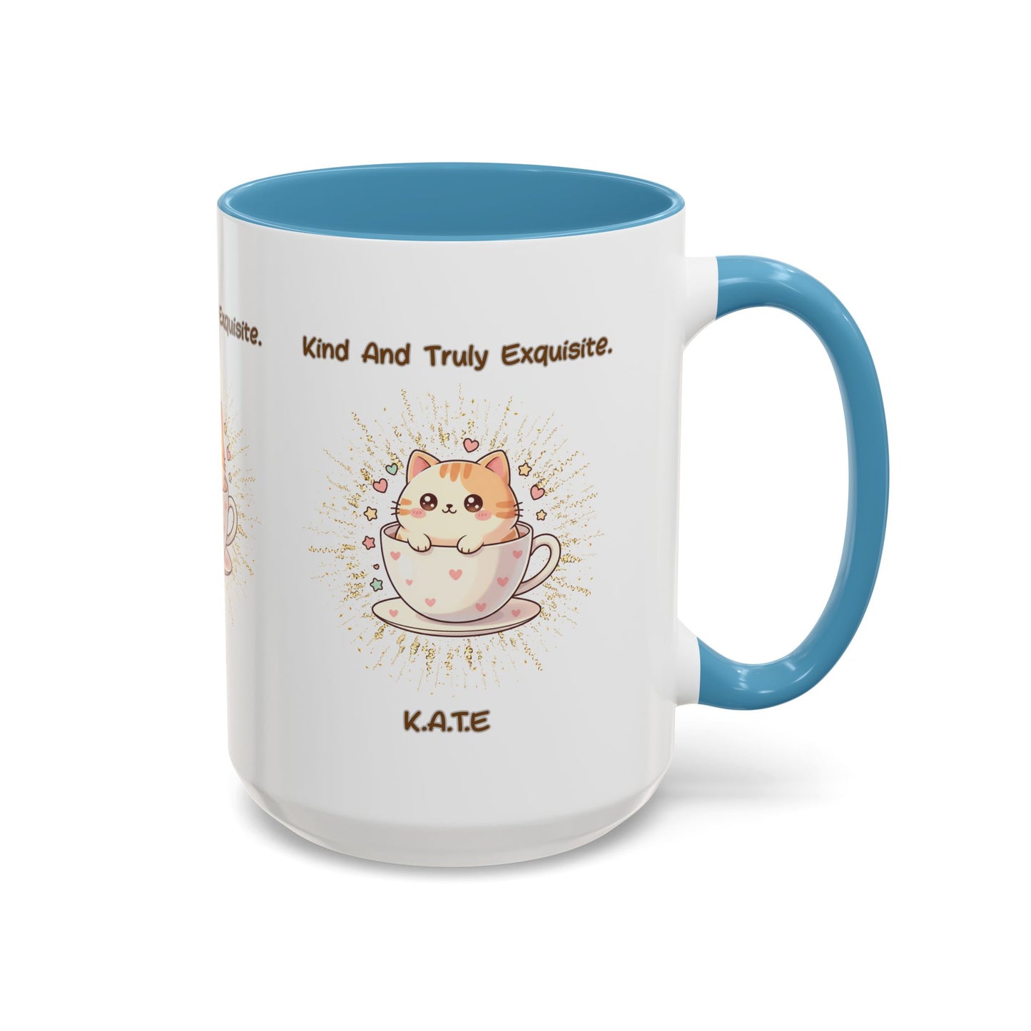 Personalized Initial Exquisite Cat Accent Coffee Mug