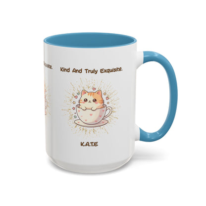 Personalized Initial Exquisite Cat Accent Coffee Mug