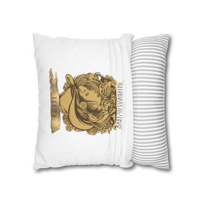 Personalized Initial Quote Golden Girl — Custom Sayings on Square Poly Canvas Pillowcase