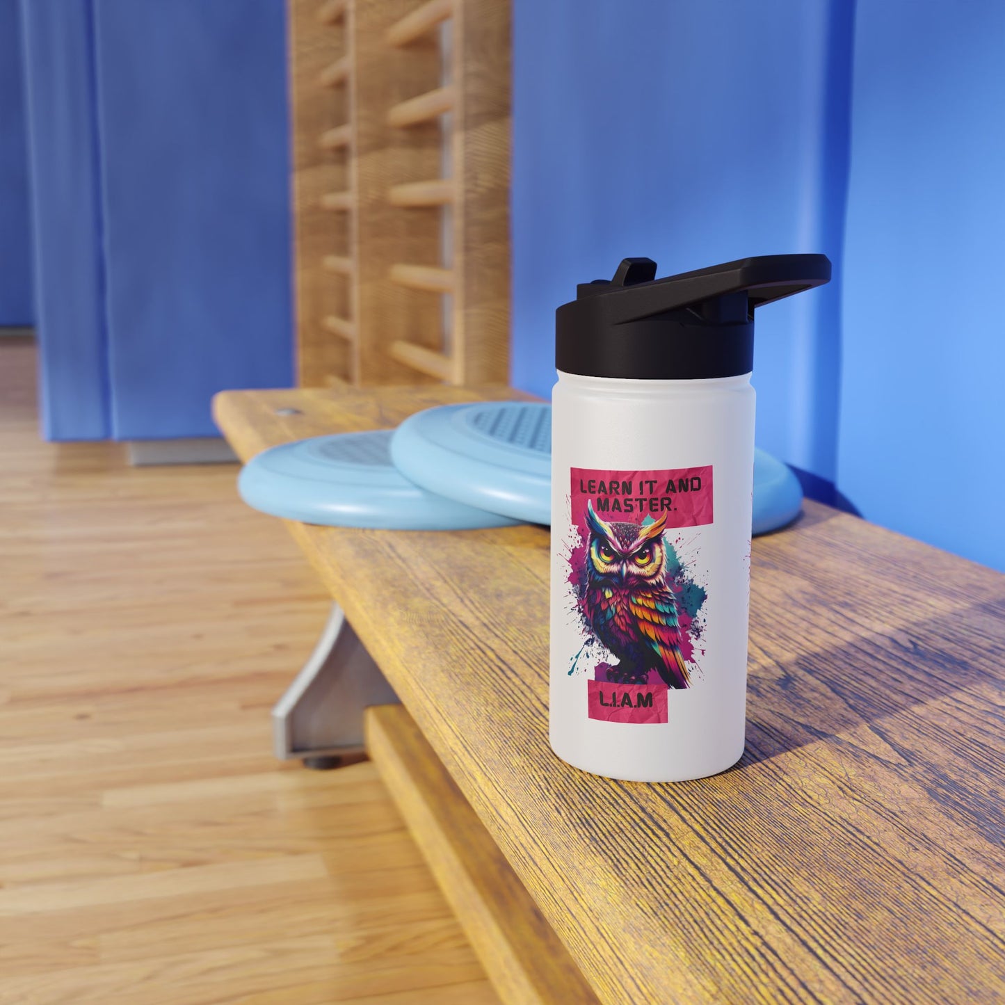 Personalized Initial Quote Owl Stainless Steel Water Bottle