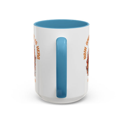 Personalized Initial Fire Skull Accent Coffee Mug