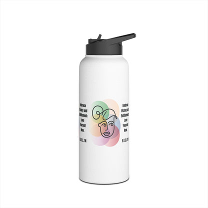 Personalized Initial Quote Sketch Girl Stainless Steel Water Bottle