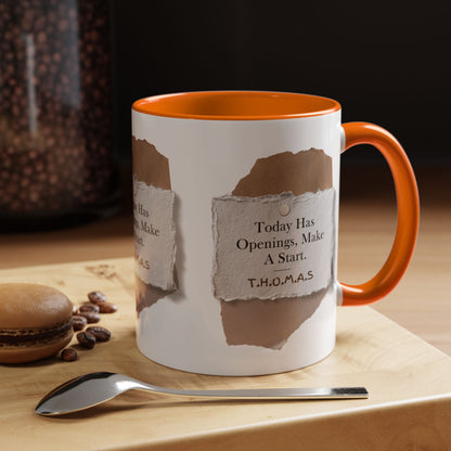 Personalized Torn Paper Note Accent Coffee Mug