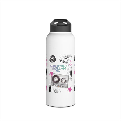 Personalized Initial Quote Cassette Stainless Steel Water Bottle