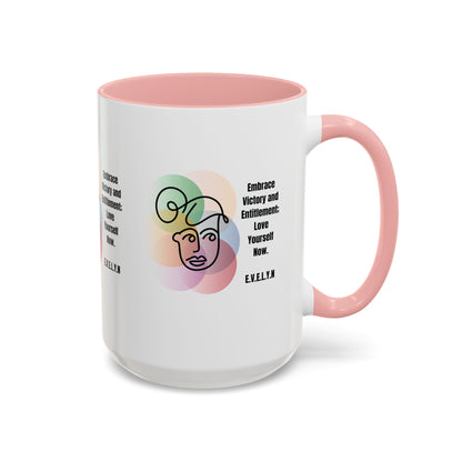Personalized Initial Sketch Girl Accent Coffee Mug