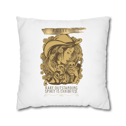 Personalized Initial Quote Golden Girl — Custom Sayings on Square Poly Canvas Pillowcase