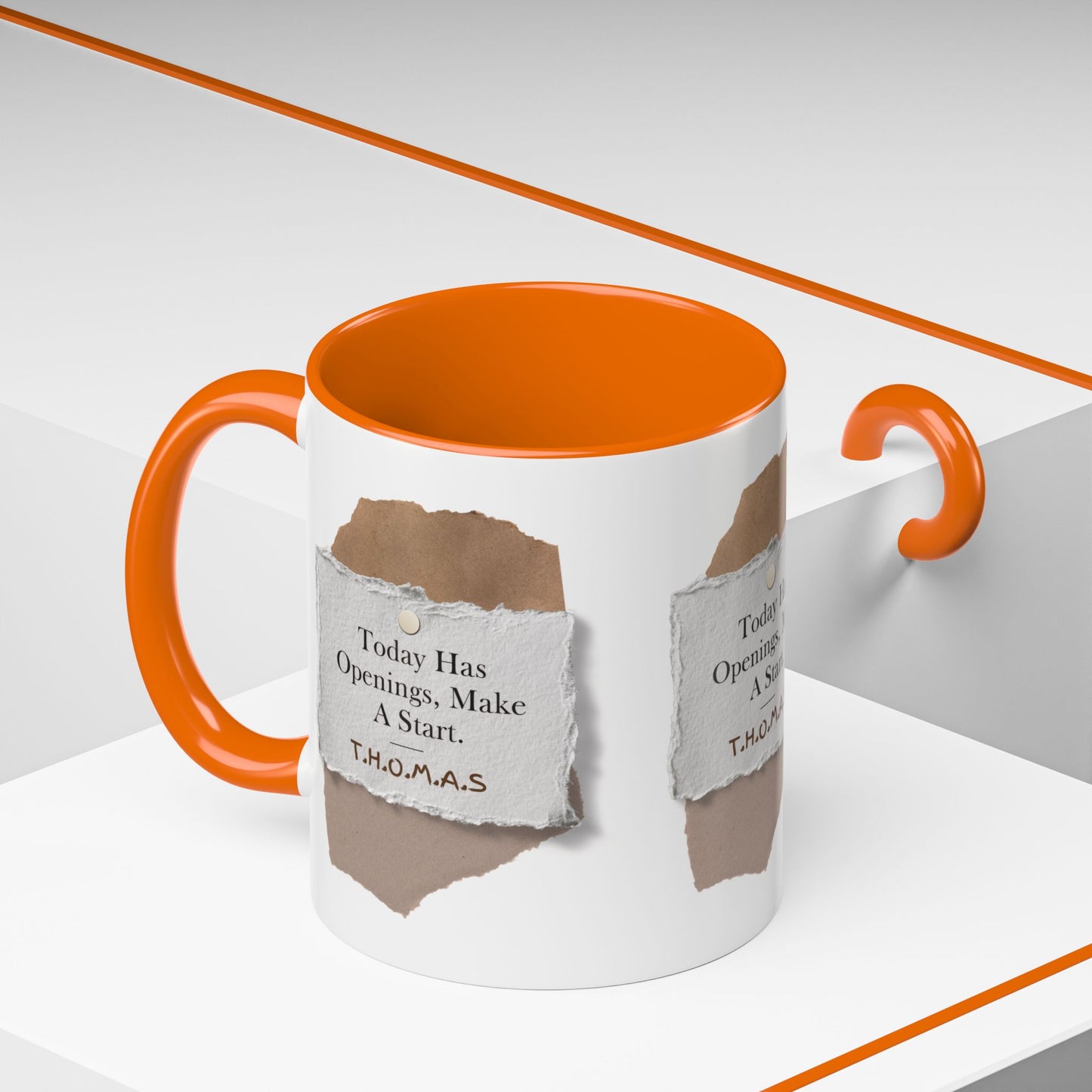Personalized Torn Paper Note Accent Coffee Mug
