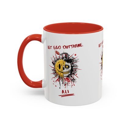 Personalized Split Smile Skull Accent Coffee Mug