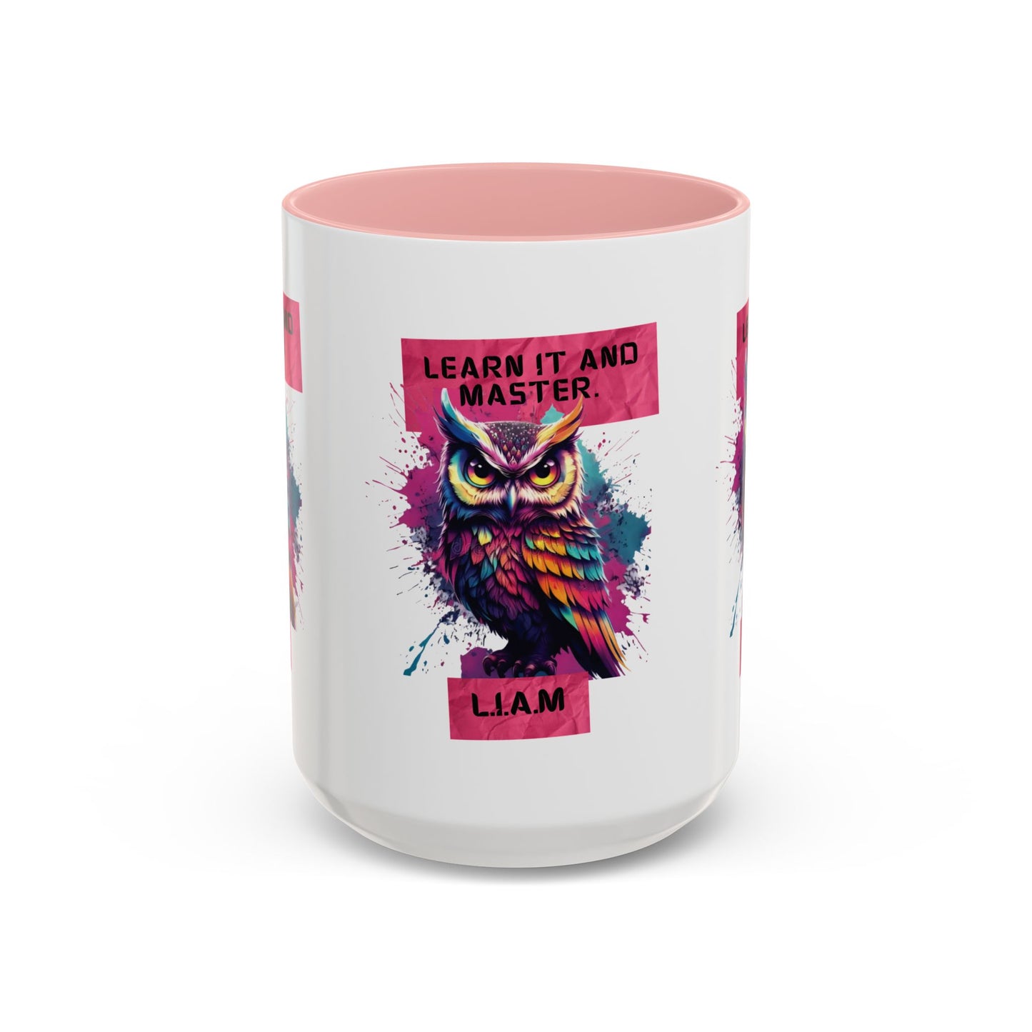 Personalized Initial Owl Accent Coffee Mug