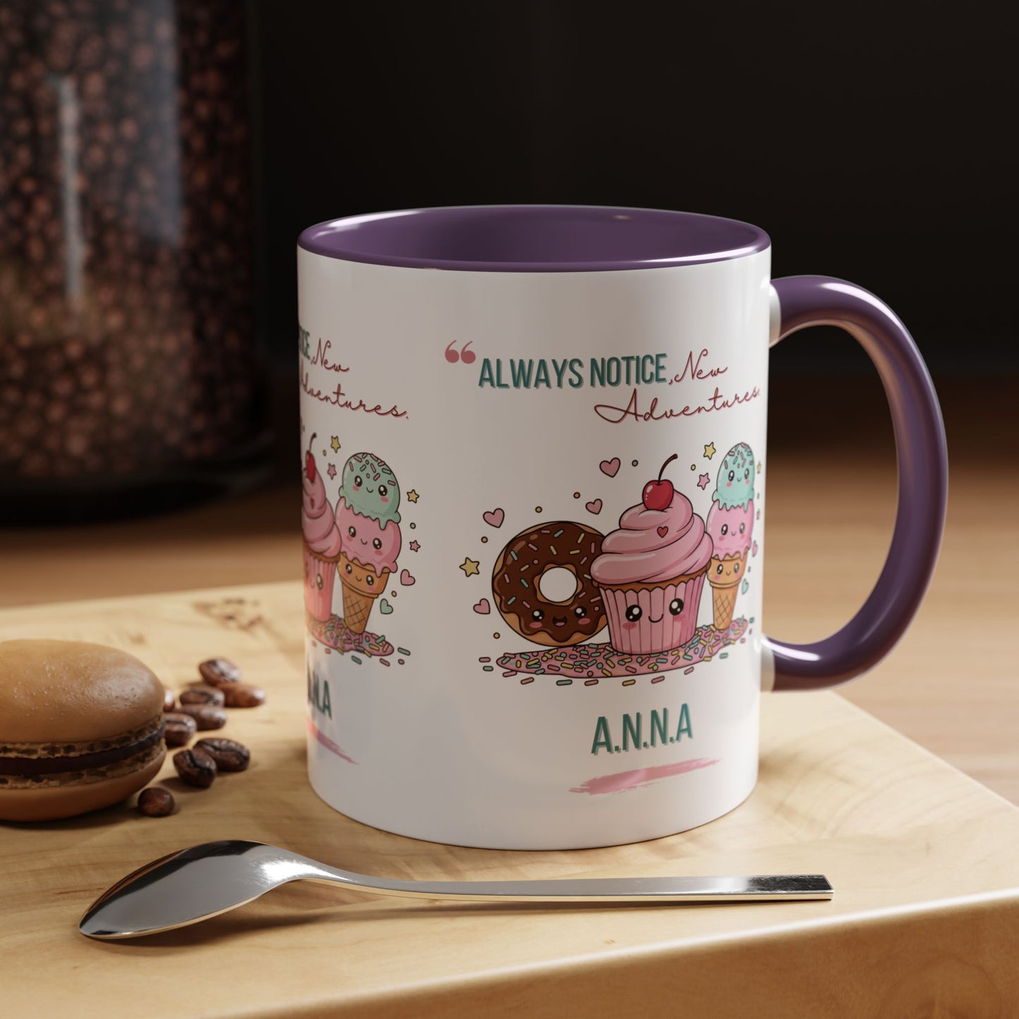 Personalized Initial Sweet Treat Accent Coffee Mug