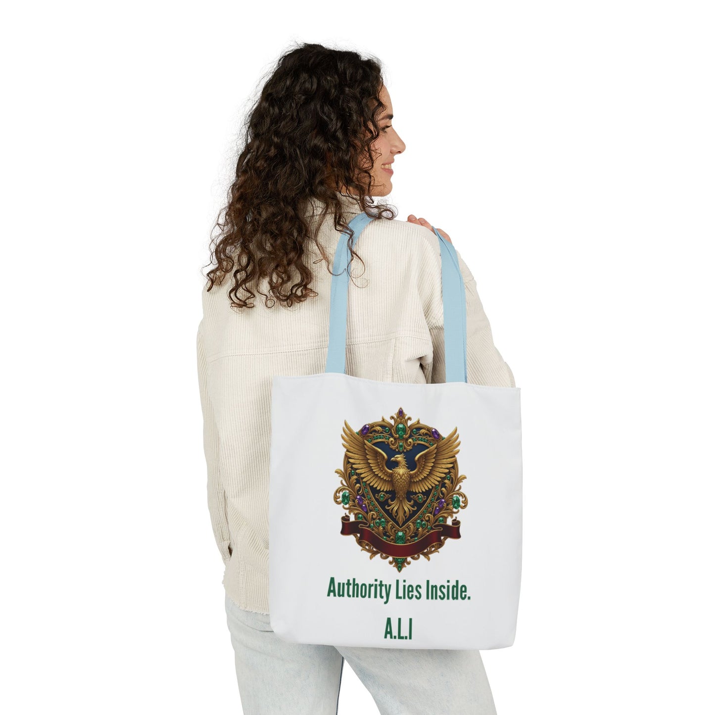 Personalized Initial Quote Eagle Wings Canvas Tote Custom Name