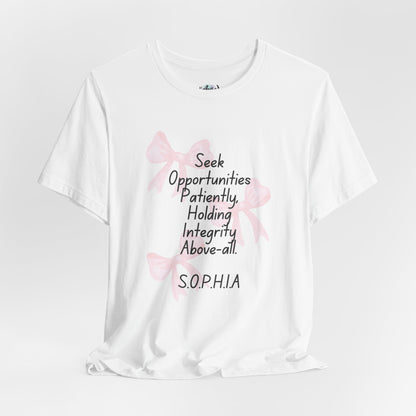 Personalized Pink Bow Graphic Tee