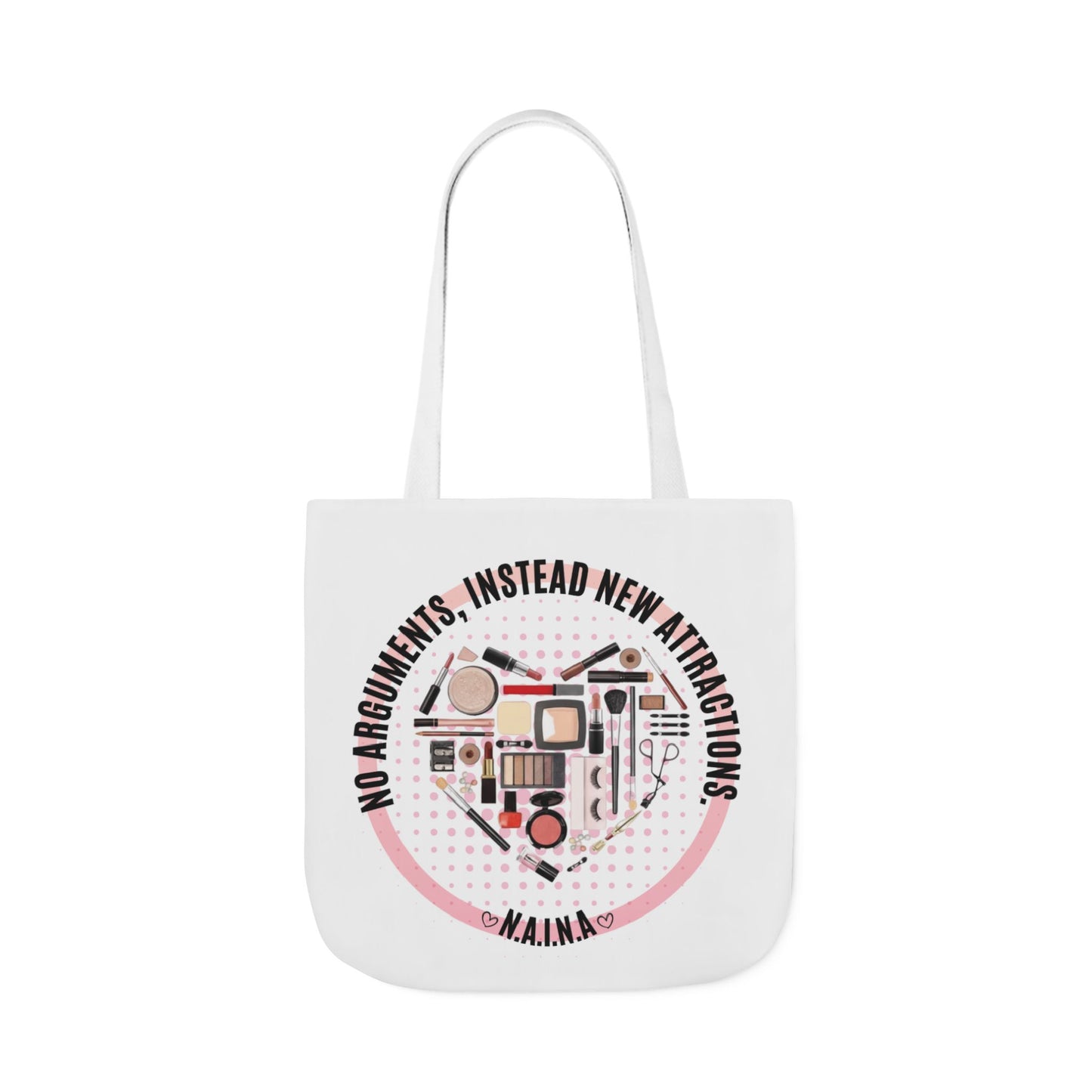 Personalized Initial Quote Cosmetic Heart Canvas Tote Custom Name