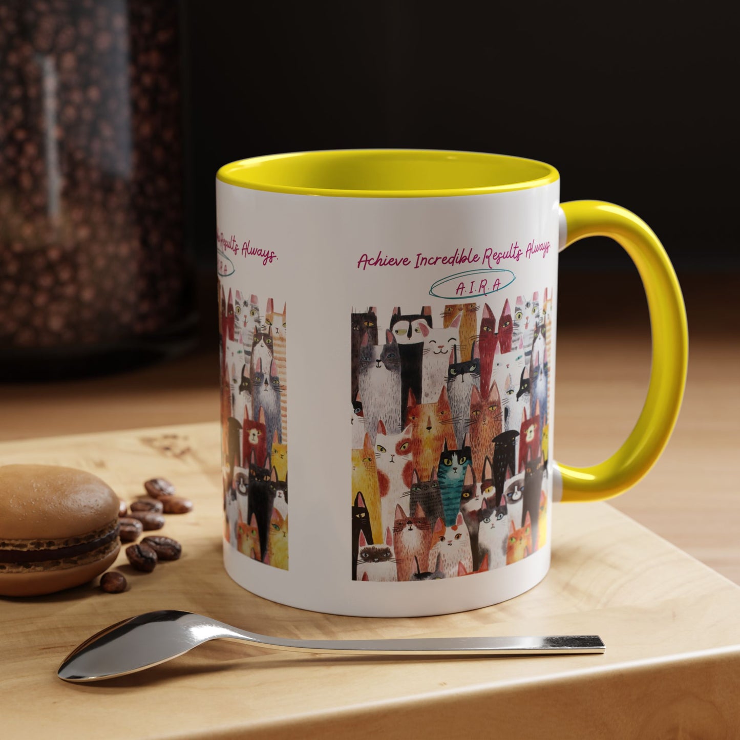 Personalized Initial Cat Collage Accent Coffee Mug