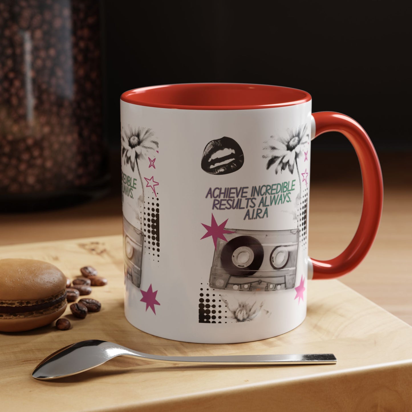 Personalized Cassette Vibes Accent Coffee Mug
