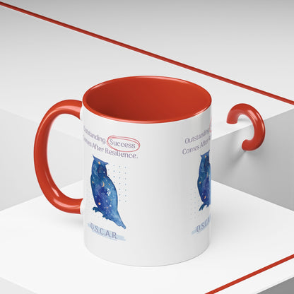 Personalized Initial Galaxy Owl Accent Coffee Mug