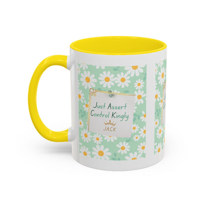 Personalized Floral Message Accent Coffee Mug