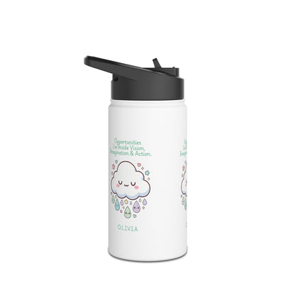Personalized Initial Quote Cloud Dripping Stainless Steel Water Bottle