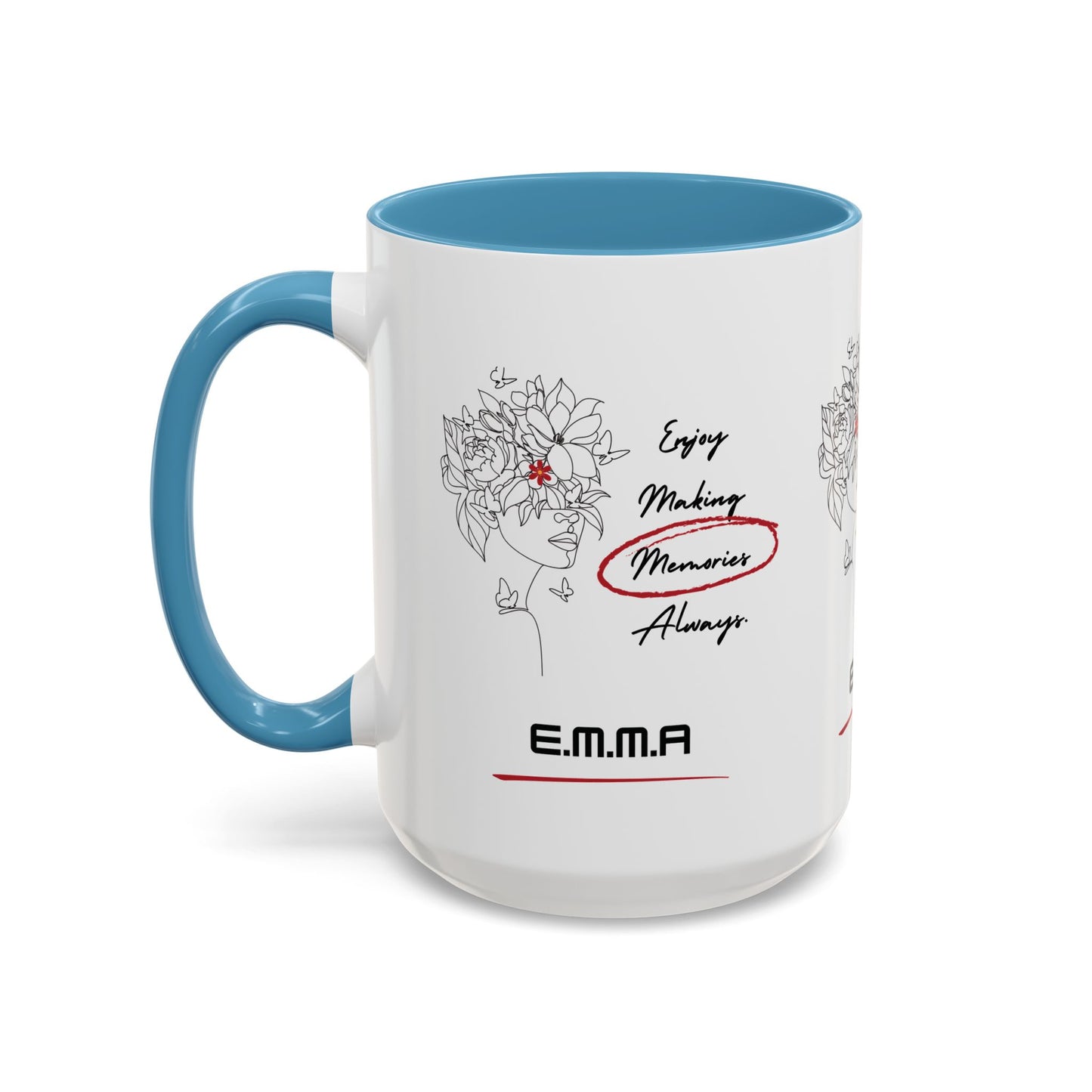 Personalized Initial Floral Girl Accent Coffee Mug