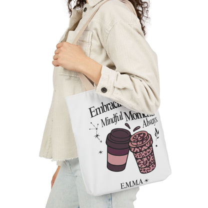 Personalized Initial Quote Coffee Cup Canvas Tote Custom Name