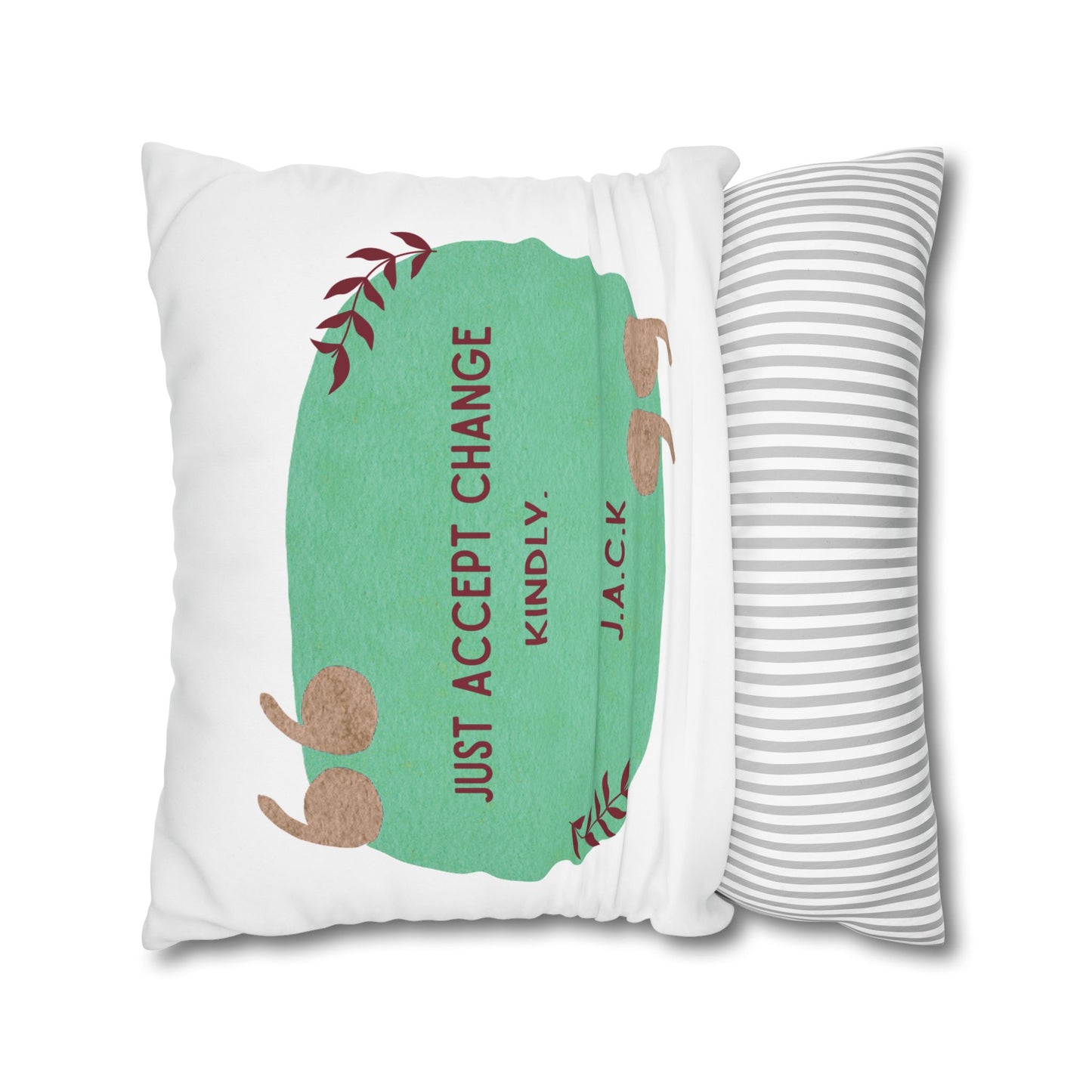 Personalized Initial Quote Oval Note — Custom Sayings on Square Poly Canvas Pillowcase