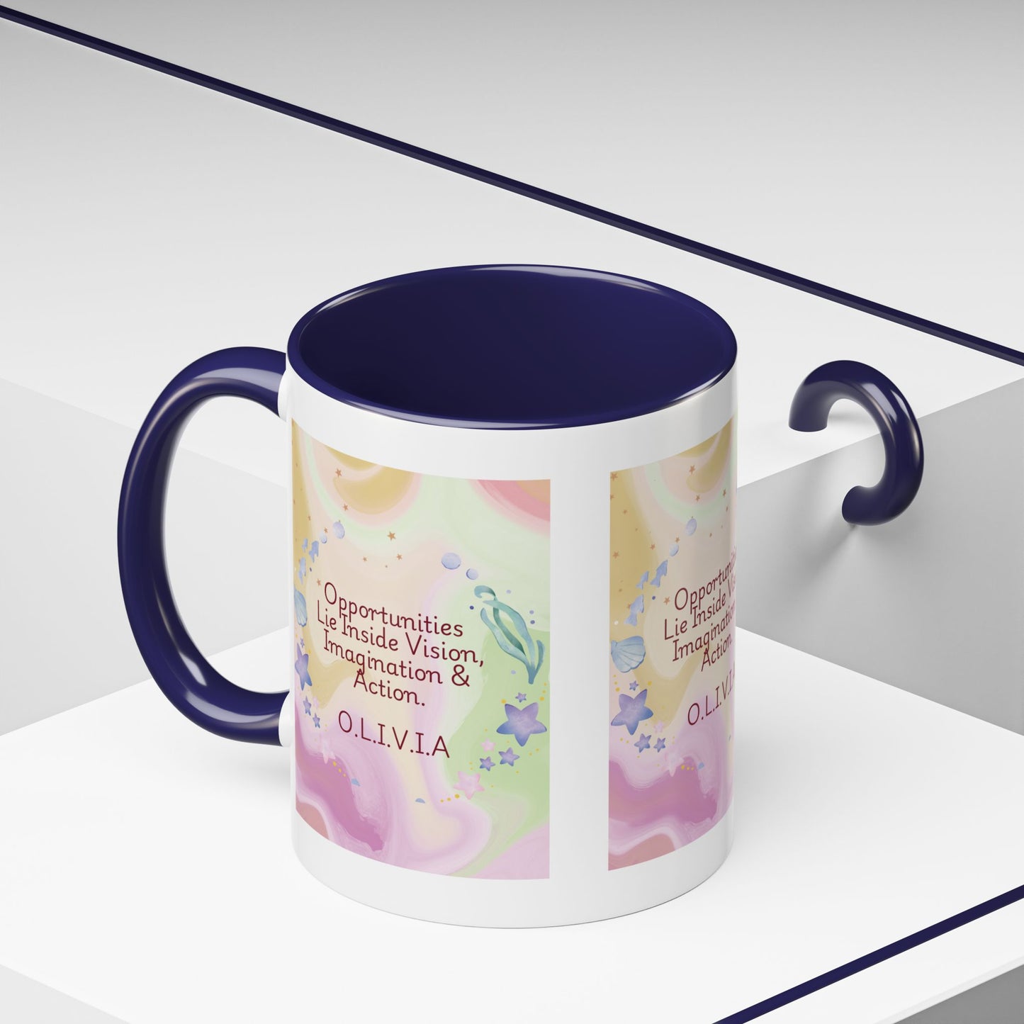 Personalized Ocean Theme Accent Coffee Mug