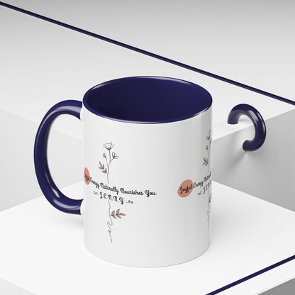 Personalized Initial Floral Minimalist Accent Coffee Mug
