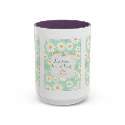 Personalized Floral Message Accent Coffee Mug