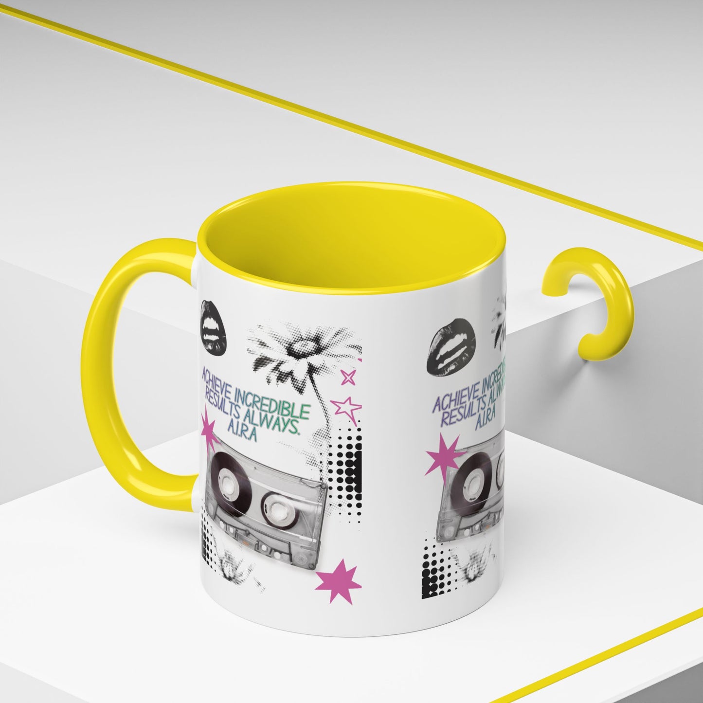 Personalized Cassette Vibes Accent Coffee Mug
