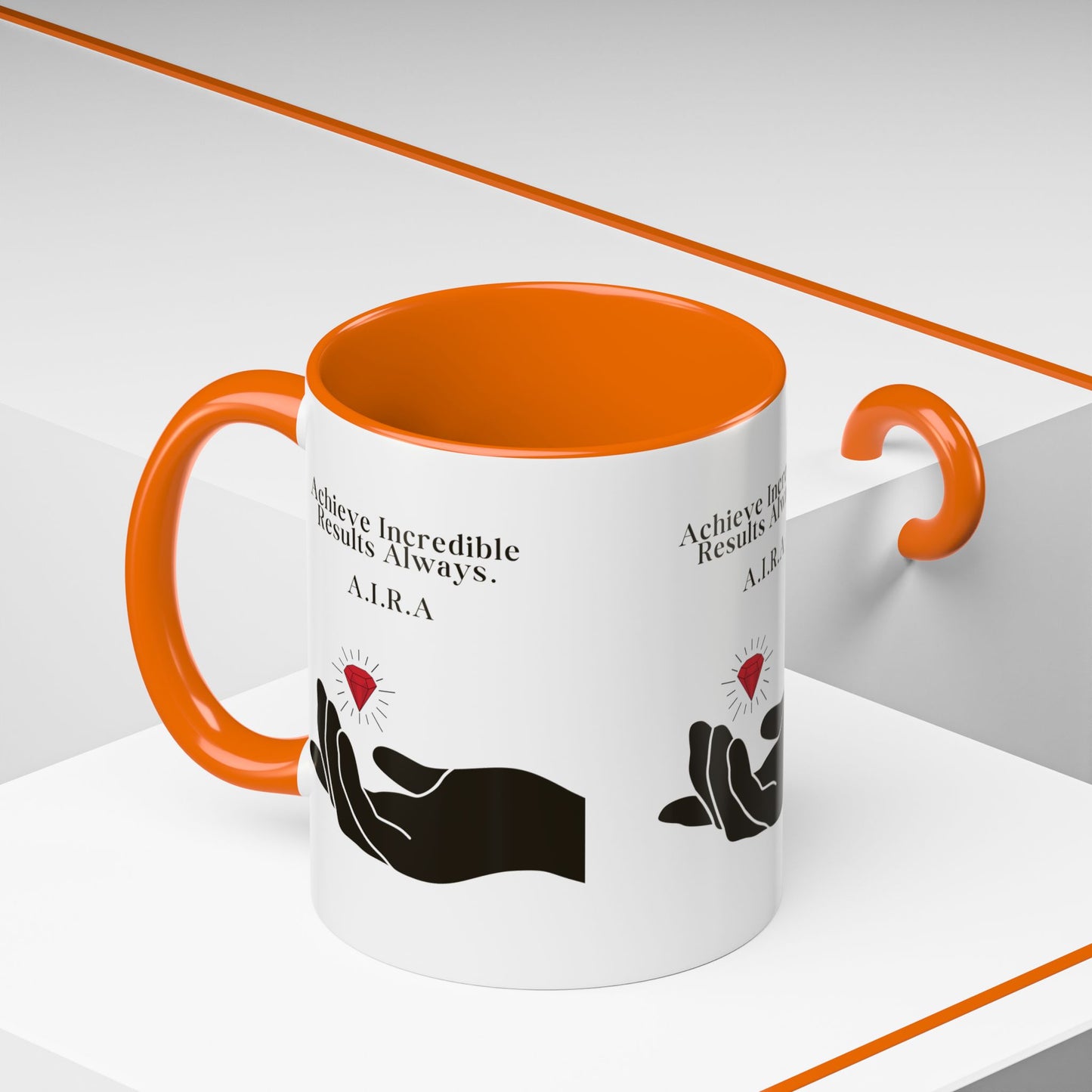 Personalized Initial Hand and Gem Accent Coffee Mug