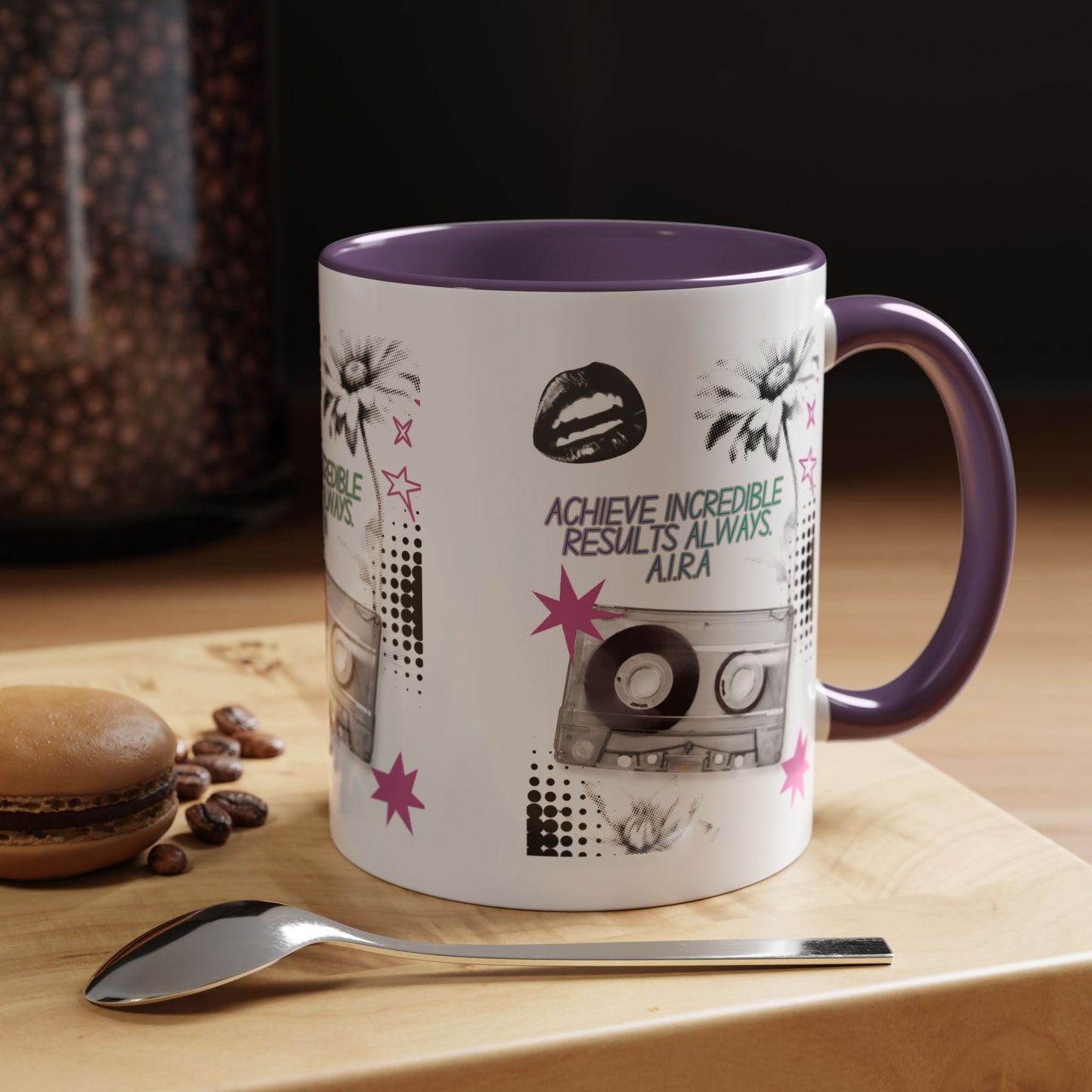 Personalized Cassette Vibes Accent Coffee Mug