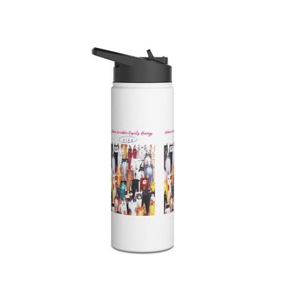Personalized Initial Quote Cat Collage Stainless Steel Water Bottle