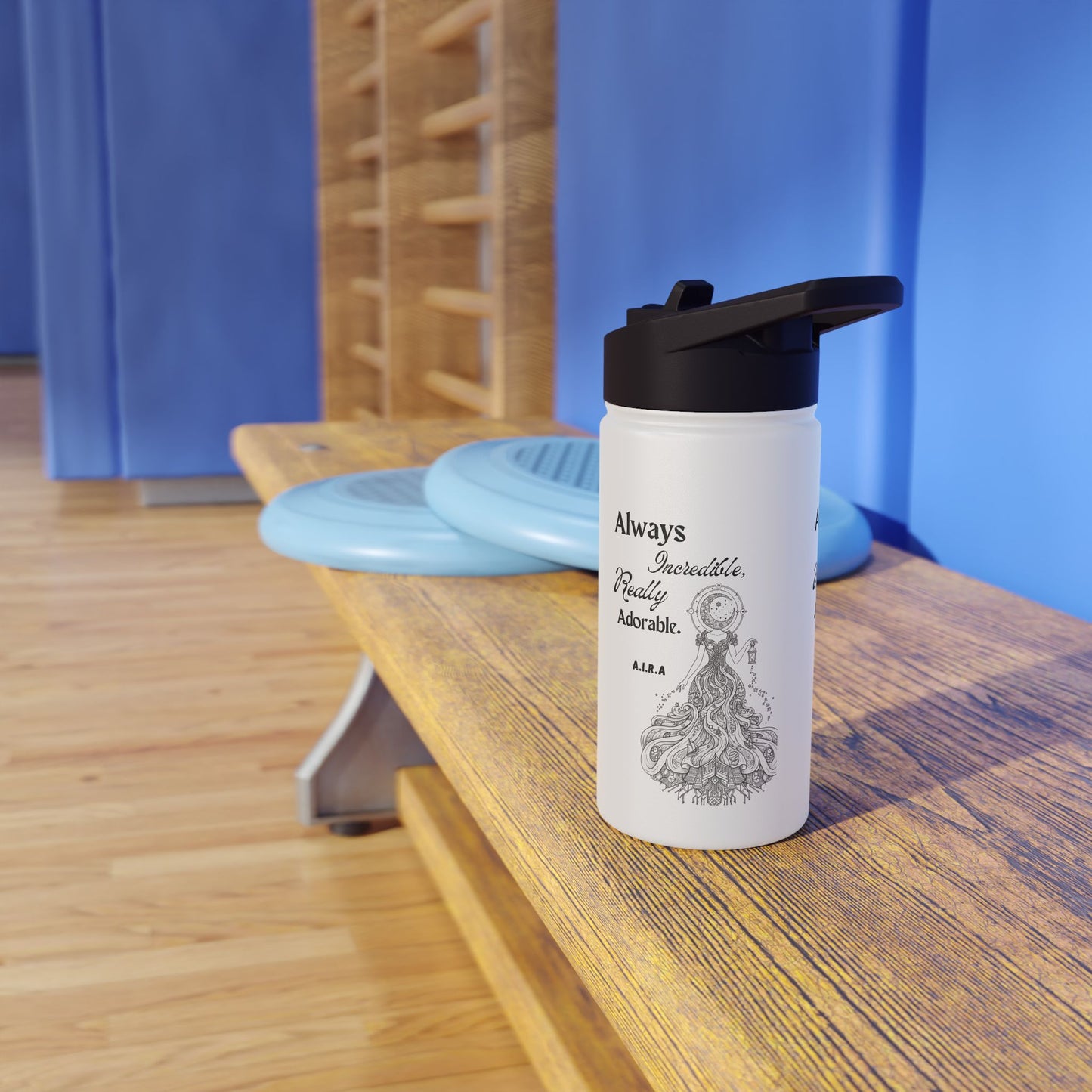 Personalized Initial Quote Girl Light Stainless Steel Water Bottle