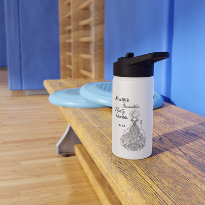 Personalized Initial Quote Girl Light Stainless Steel Water Bottle