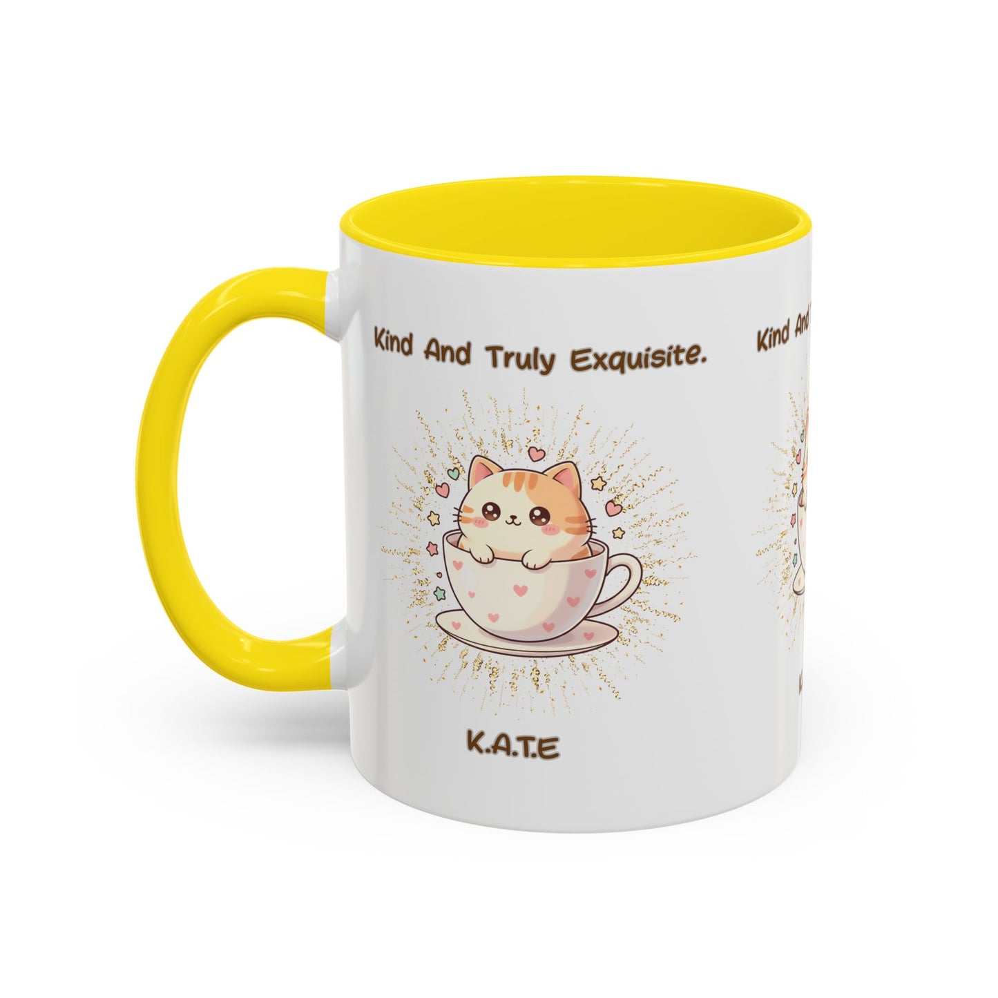 Personalized Initial Exquisite Cat Accent Coffee Mug