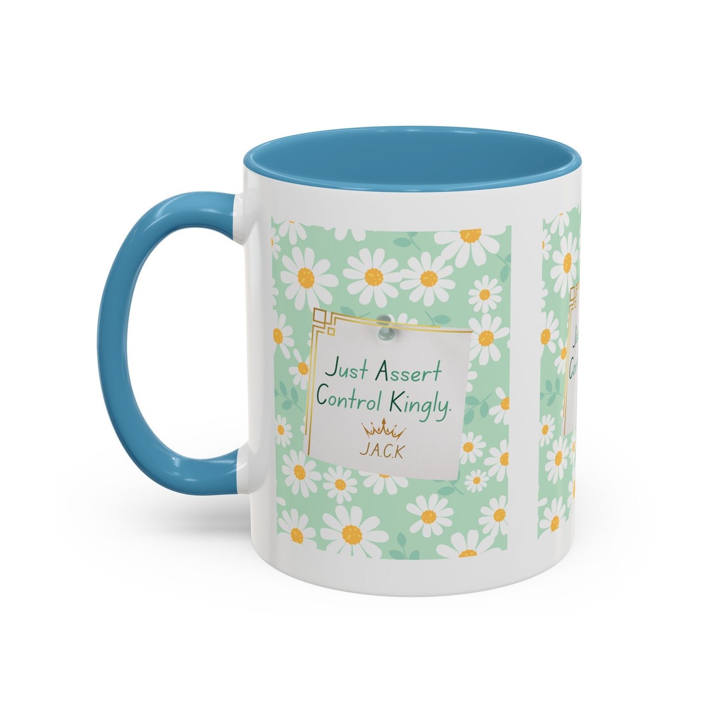 Personalized Floral Message Accent Coffee Mug
