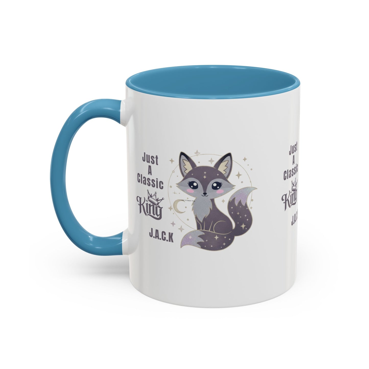 Personalized Initial Fox King Accent Coffee Mug