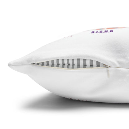 Personalized Initial Quote Brain — Custom Sayings on Square Poly Canvas Pillowcase