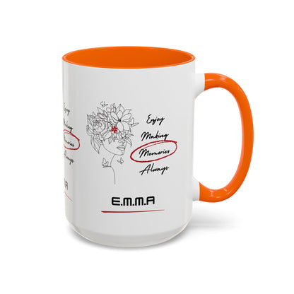 Personalized Initial Floral Girl Accent Coffee Mug