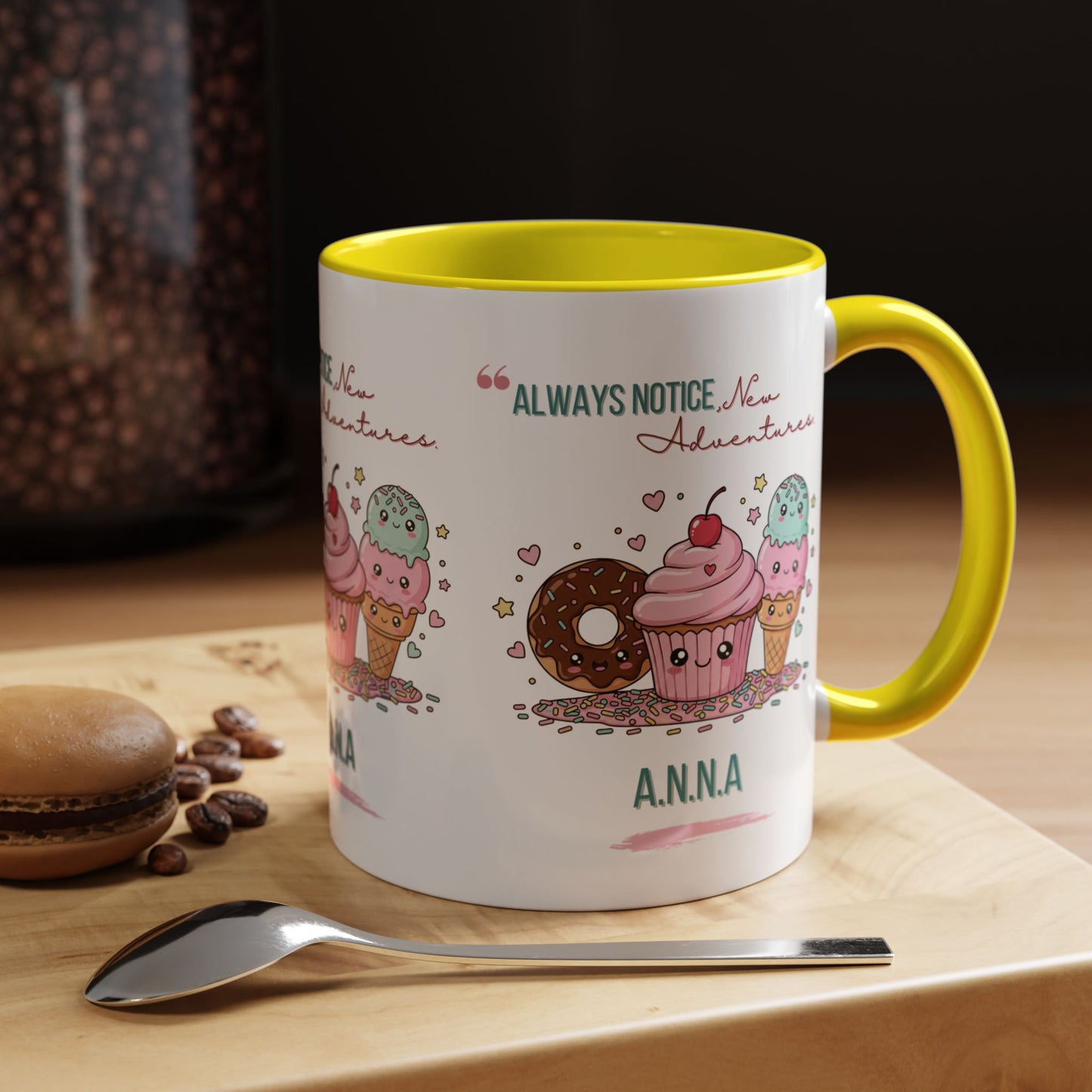 Personalized Initial Sweet Treat Accent Coffee Mug