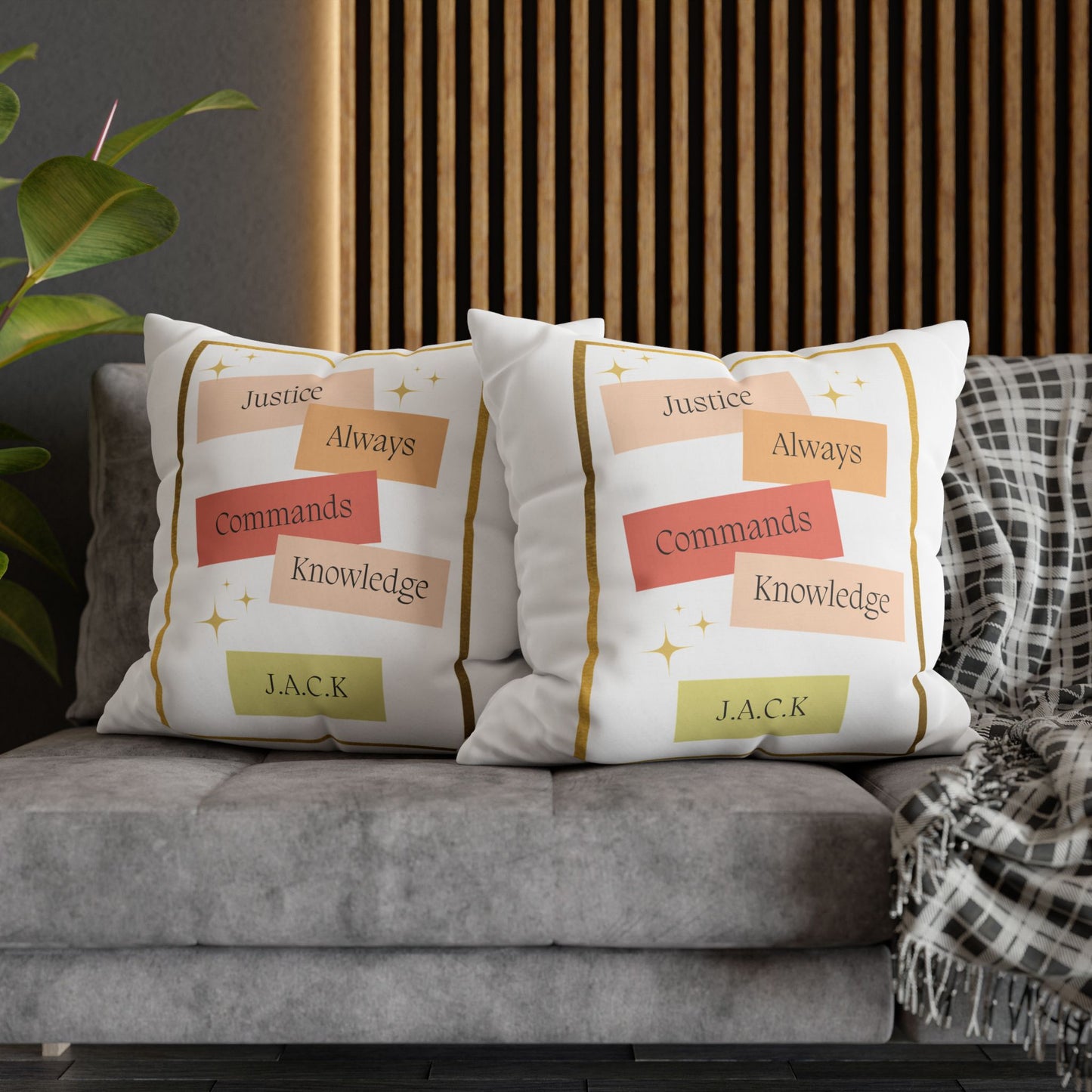 Personalized Initial Quote Pastel Inspirational — Custom Sayings on Square Poly Canvas Pillowcase