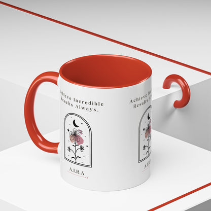 Personalized Initial Floral Moon Accent Coffee Mug