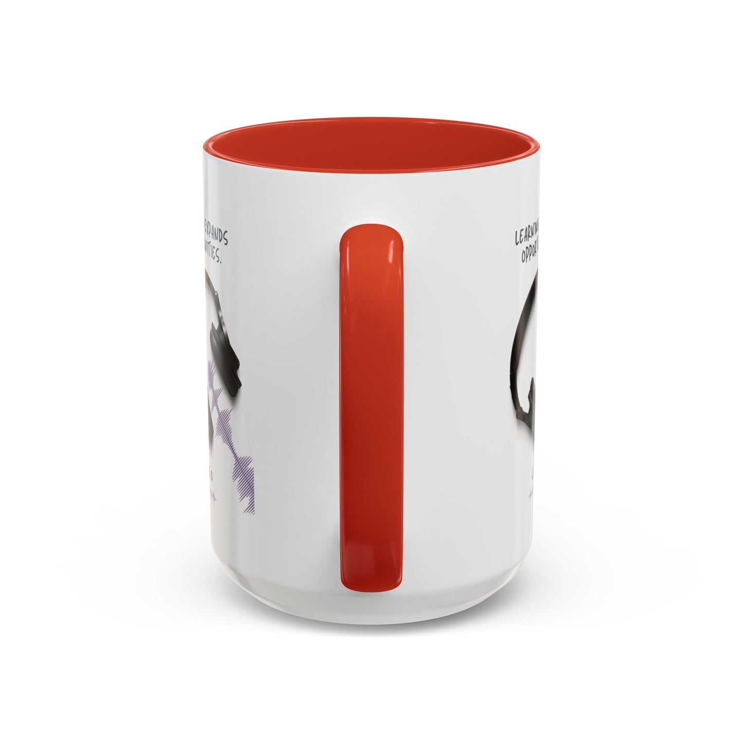 Personalized Initial Headphones Accent Coffee Mug