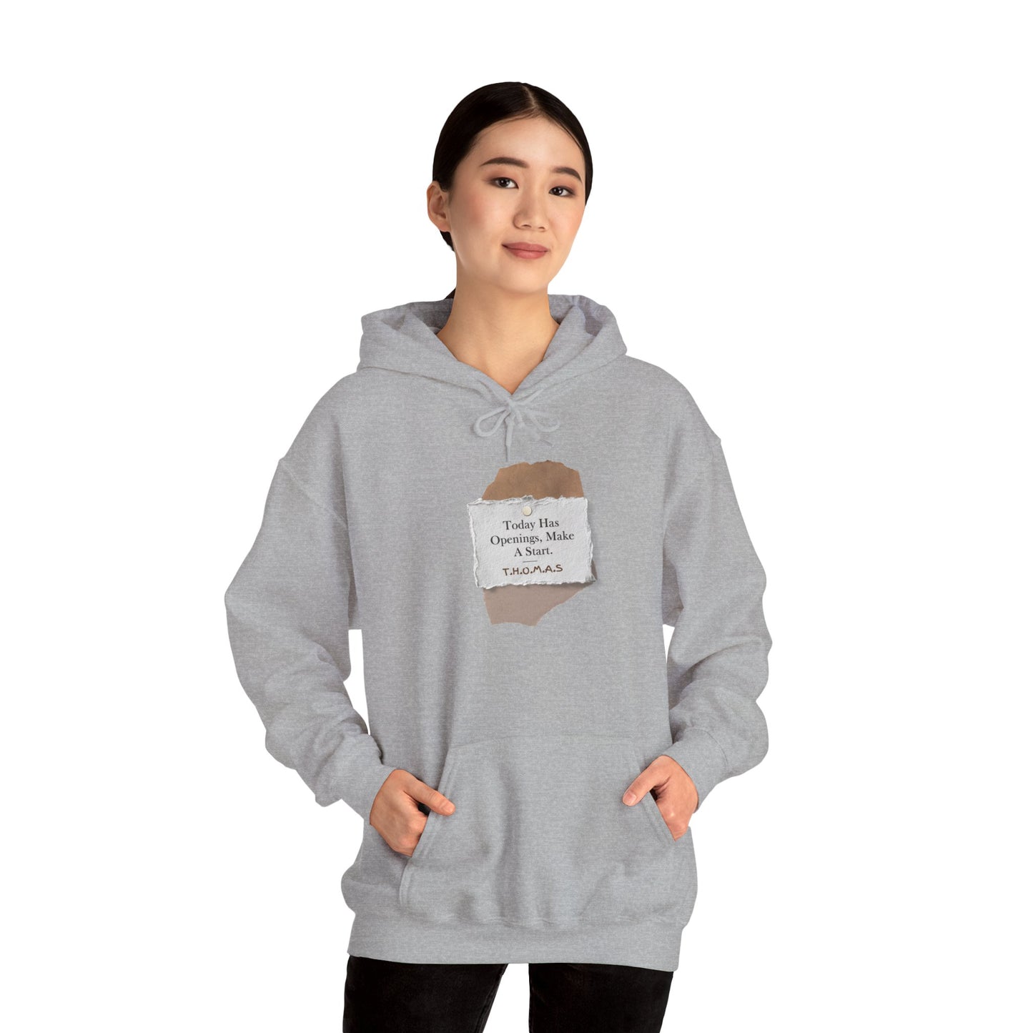Personalized Torn Paper Motive Hooded Sweatshirt